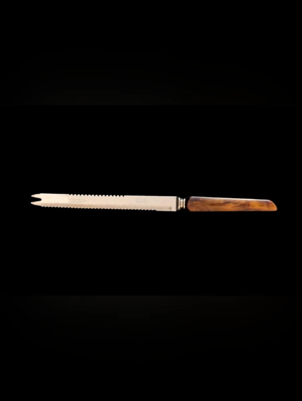 🏠Vintage bread knife with Swirled Butterscotch Bakelite Handle